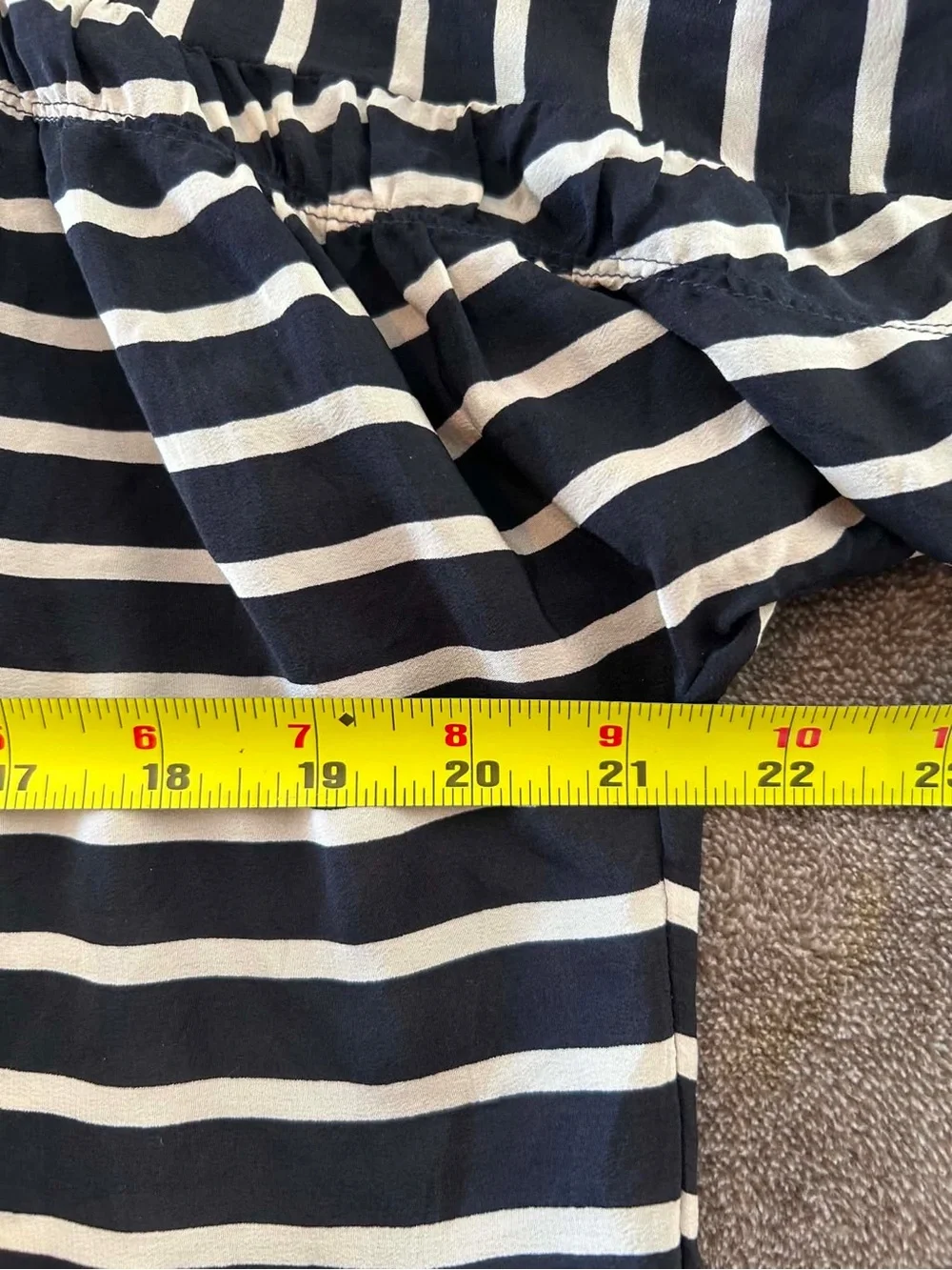 J.Crew Striped 100% Silk Drop-Waist Mini Dress Navy/White Nautical Quiet Luxury